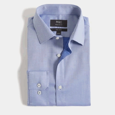 Normal Fit tiny stripe blue Shirt original Marks and Spencer